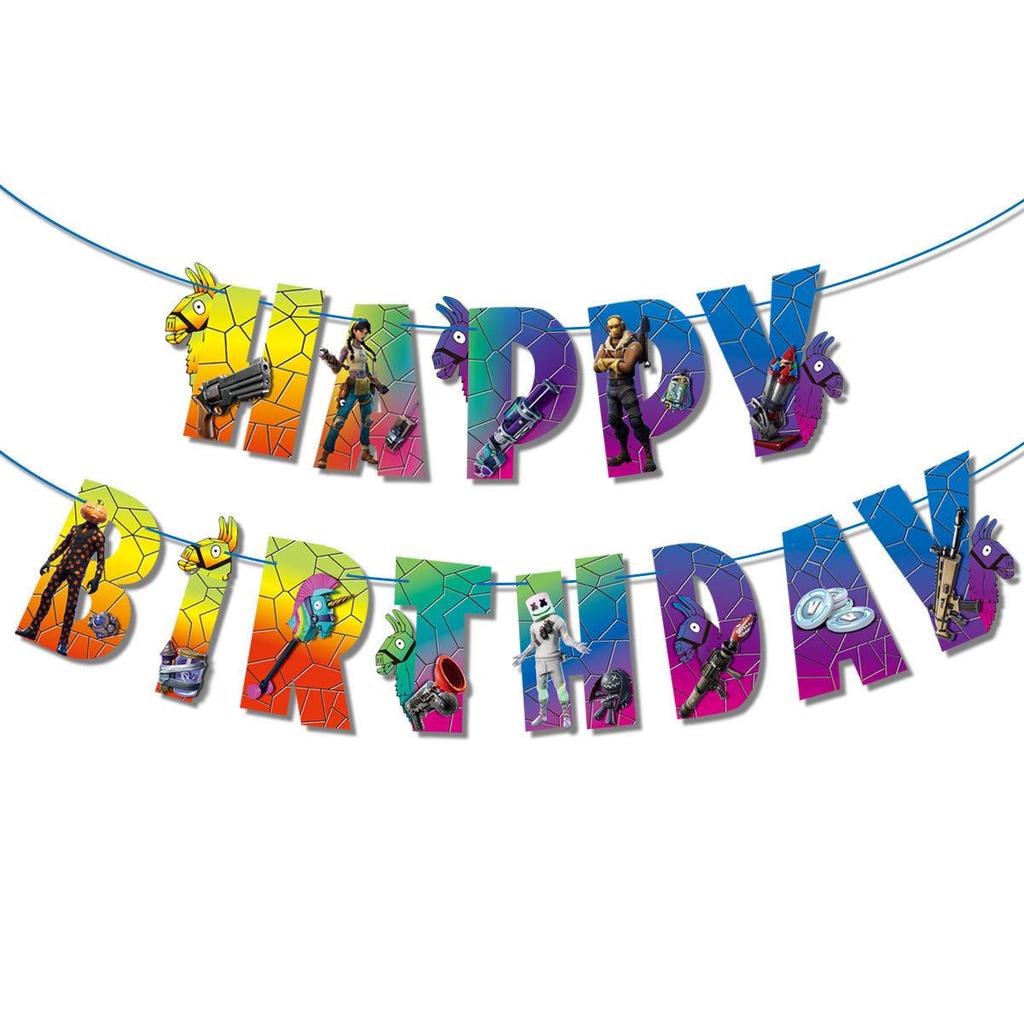 Fortnite Cake Topper Banner Flags for Birthday Party Decor