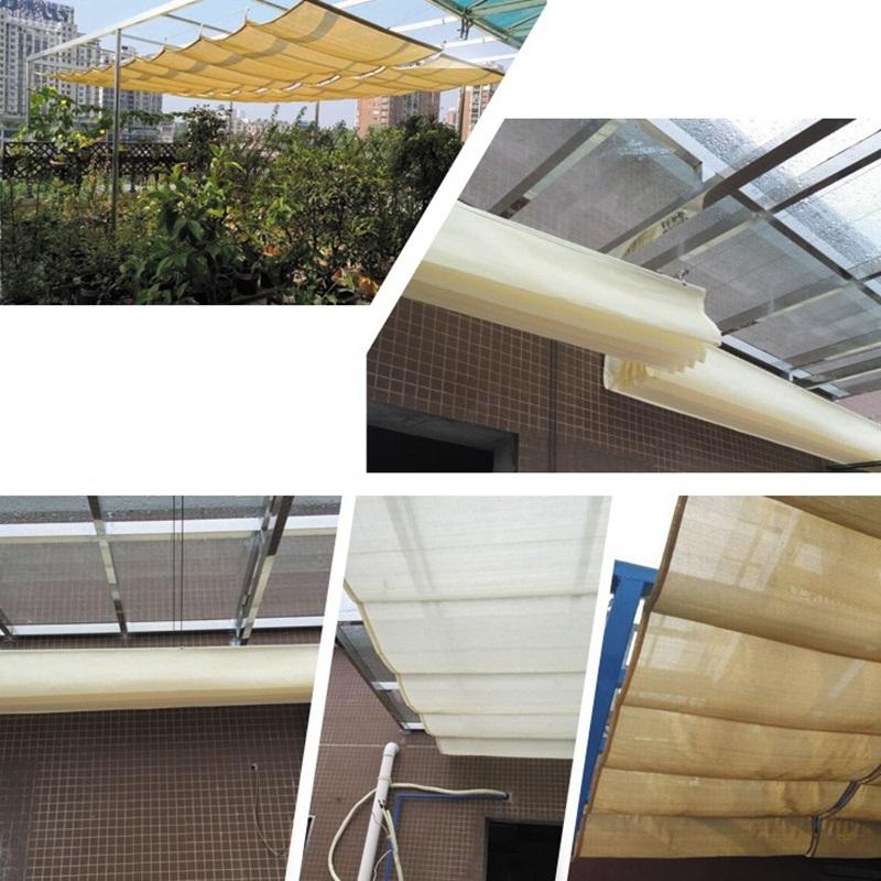 Customizable Courtyard Pavilion Telescopic Wave Sun Shade Net Sun Room Canopy Shading Sails Cloth Balcony Terrace Sunshade Nets