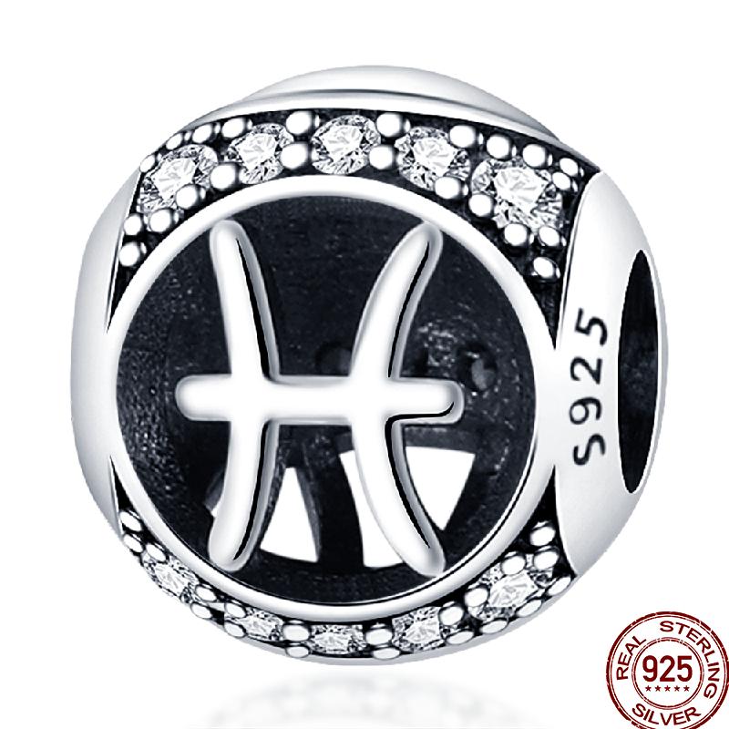 Copper 12 Constellation Series Charms Constellation Pendant Suitable For Pan Original Bracelet Diy Jewelry Gift