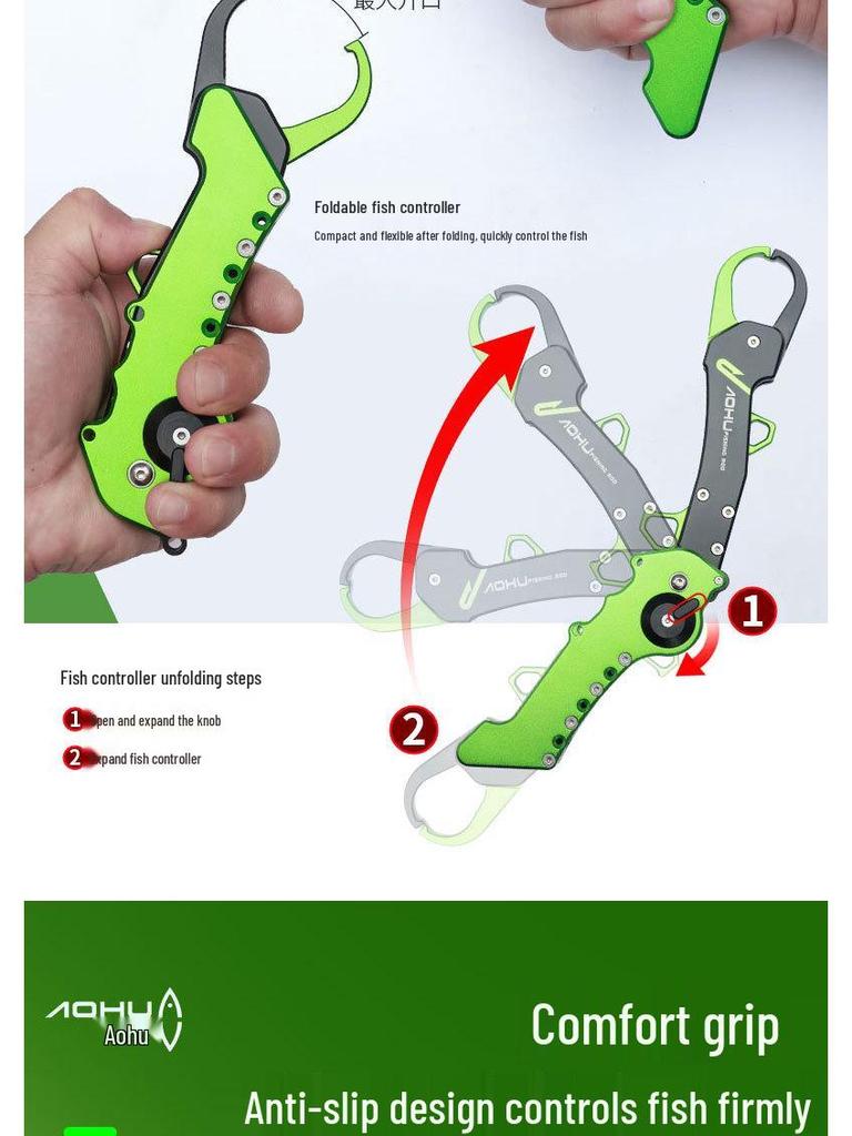 Aohuke Aluminum Fishing Pliers & Gripper - Rustproof, Multifunctional, Fish Holder
