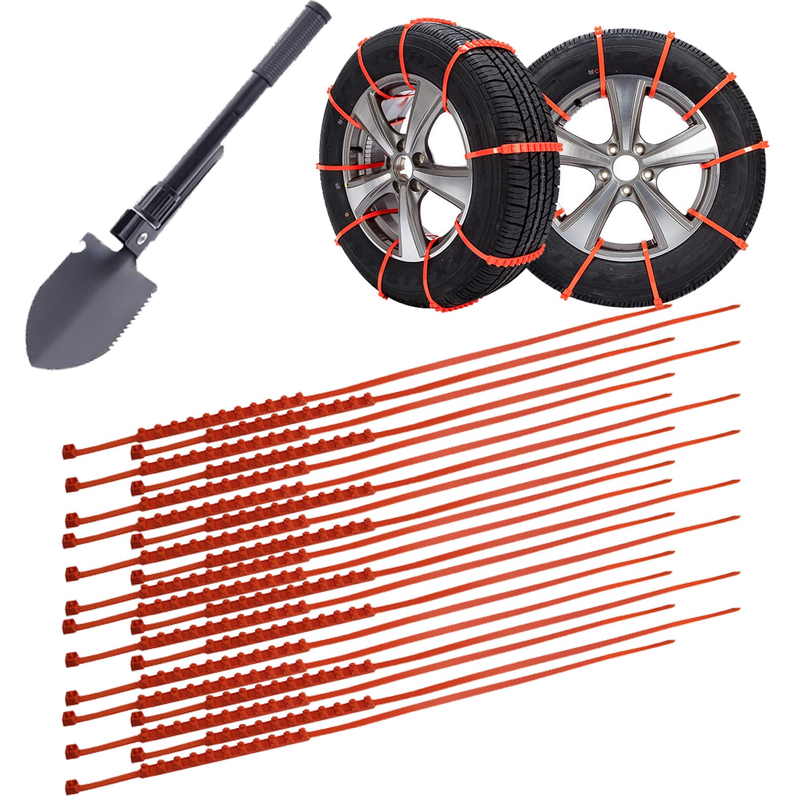 

sac taske Tire Snow Chains, Disposable Snow Helper for Cars, Snowy Road Escape & Shovel (Pack of 20)