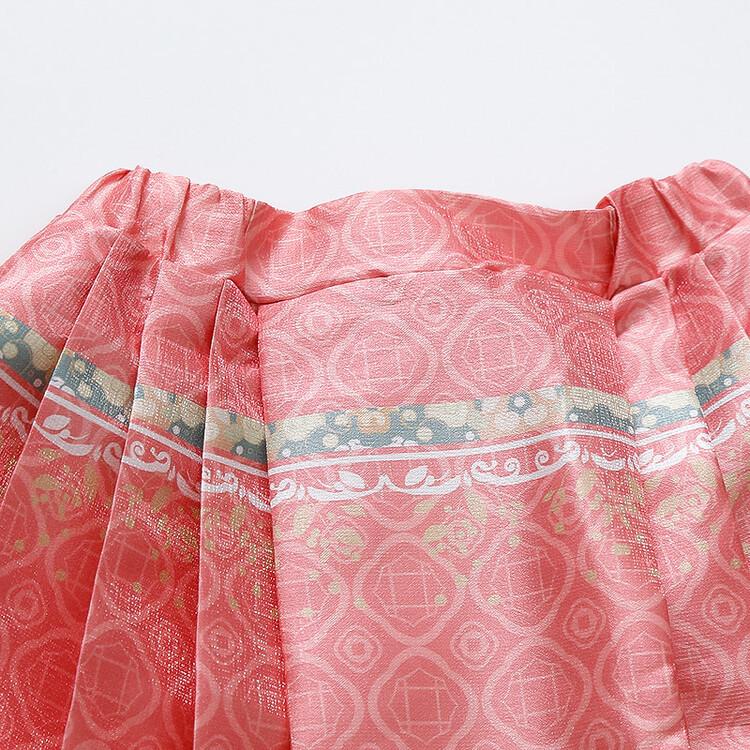 Girls' Chinese Hanfu Dress: Spring & Autumn Mamian Skirt Set for Little Performers