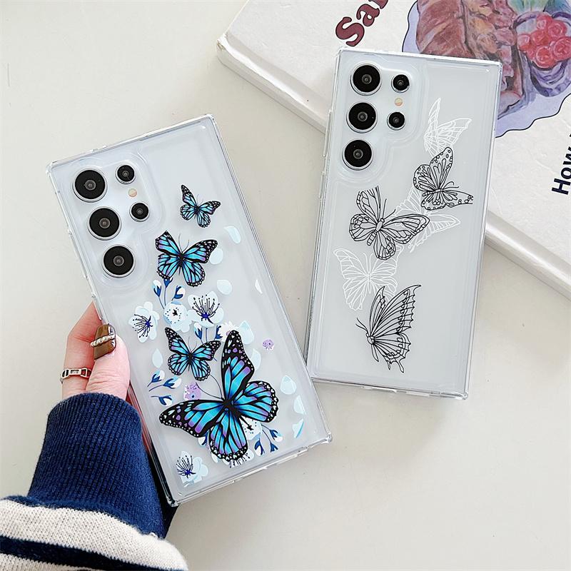 

Прозорий чохол Butterfly для Samsung Galaxy A15 A35 A55 A25 A54 A14 A24 A34 A13 A53 A23 A33 A73 A52 A32 A72 М яка задня кришка з ТПУ For Samsung A34 зірка