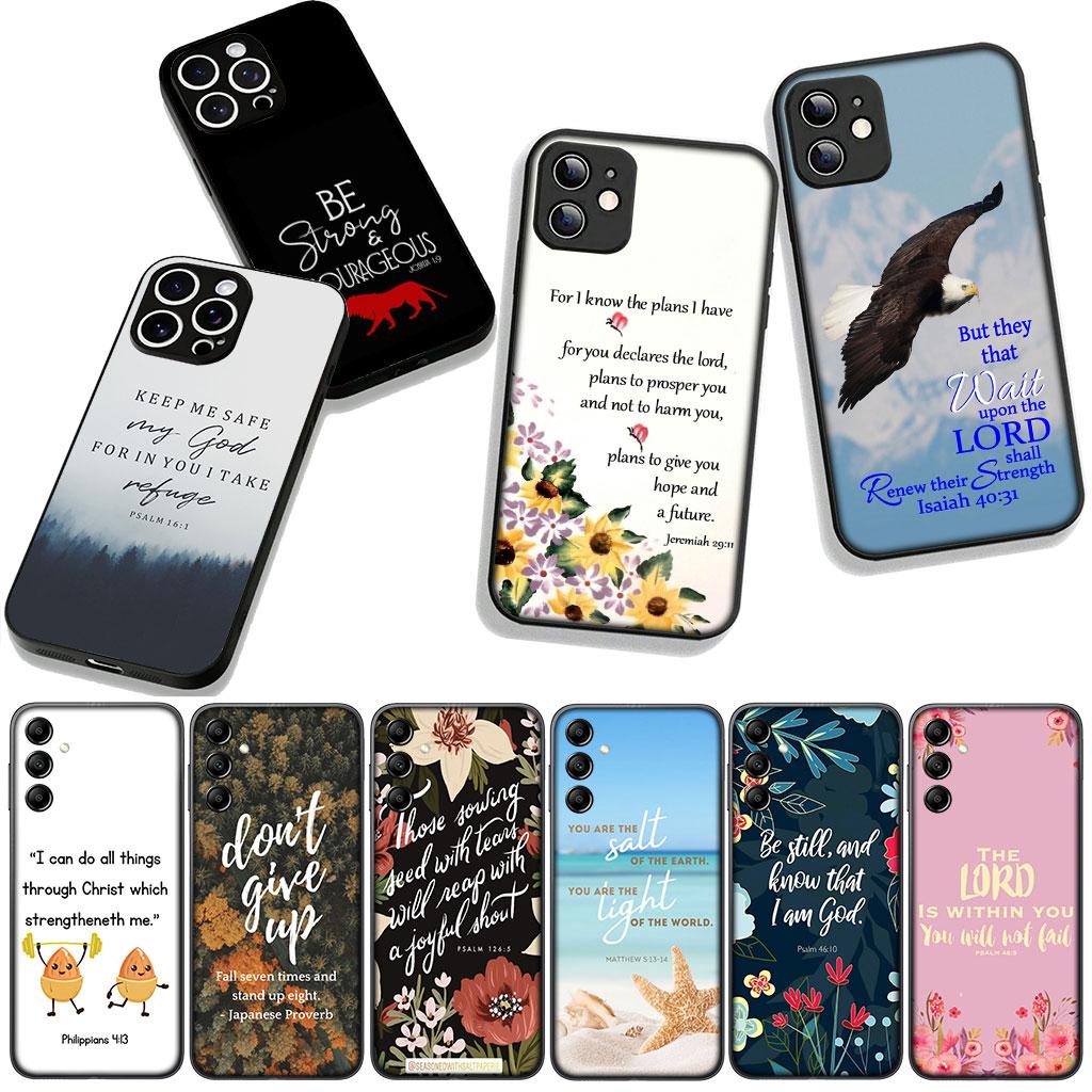 Cover for OPPO A54 A40 A60 A80 A18 A16 A17 A38 A78 A79 A57 A55 A3 Pro A96 A15 A12 Phone Case Christian God Bible Verse Spring