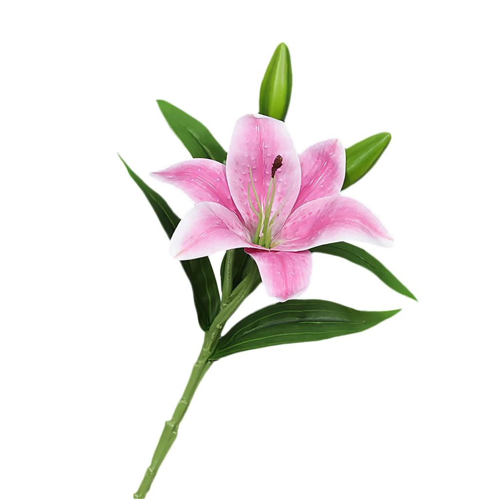 Real Touch Simulation Lily Flowers Artificial Flower Party Wedding Bridal Bouquet Fake Plant Living Room Home Garen Decoration