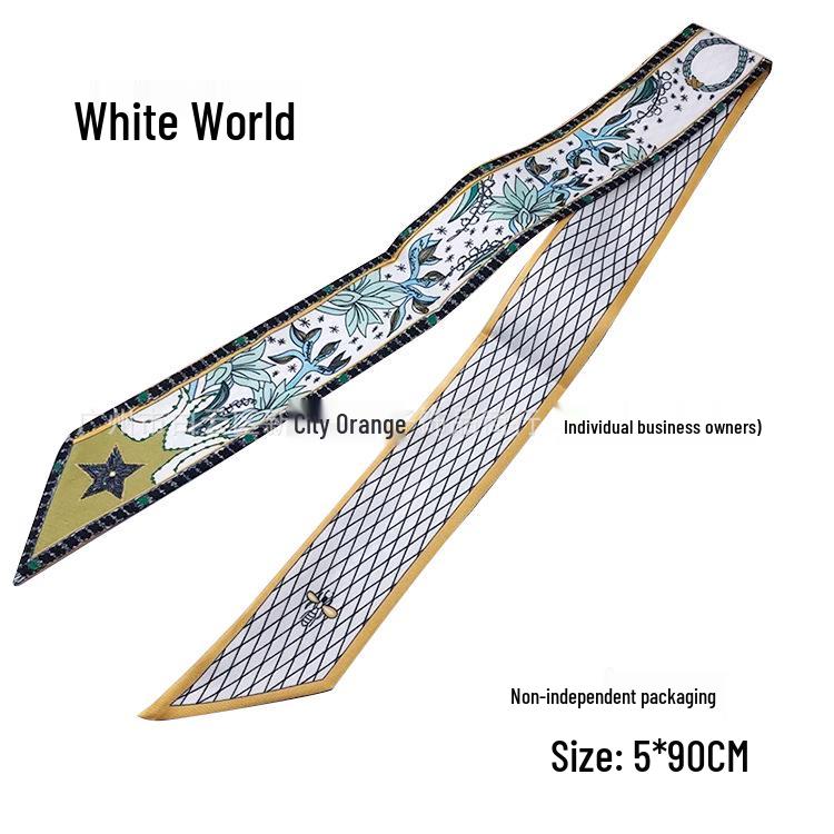 Silk Scarf Accessory: Long Ribbon for Bag, Headband, or Hair Tie