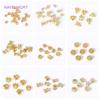 12/16MM 18K Gold Plated Brass Filigree Bead Cap Metal Large Beads Caps For Jewelry Making DIY Beading Accessories Wholesale