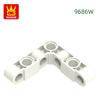 Non-Toxic 58Pcs/Lot 9686W 1X4 Right Angle Steering With 7Holes Block Moc Color Accessories Compatible With Brick Diy Children'S Toy