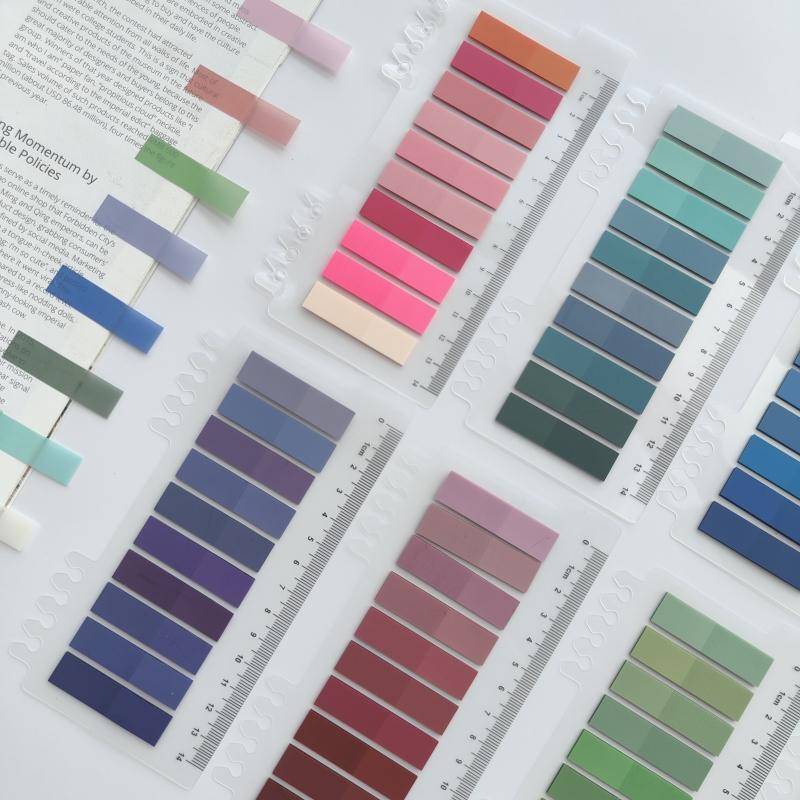 1400Pcs Sticky Note Tabs for Page Marking PET Page Markers with Ruler Transparent Classify File Label Memo Stickers for Office