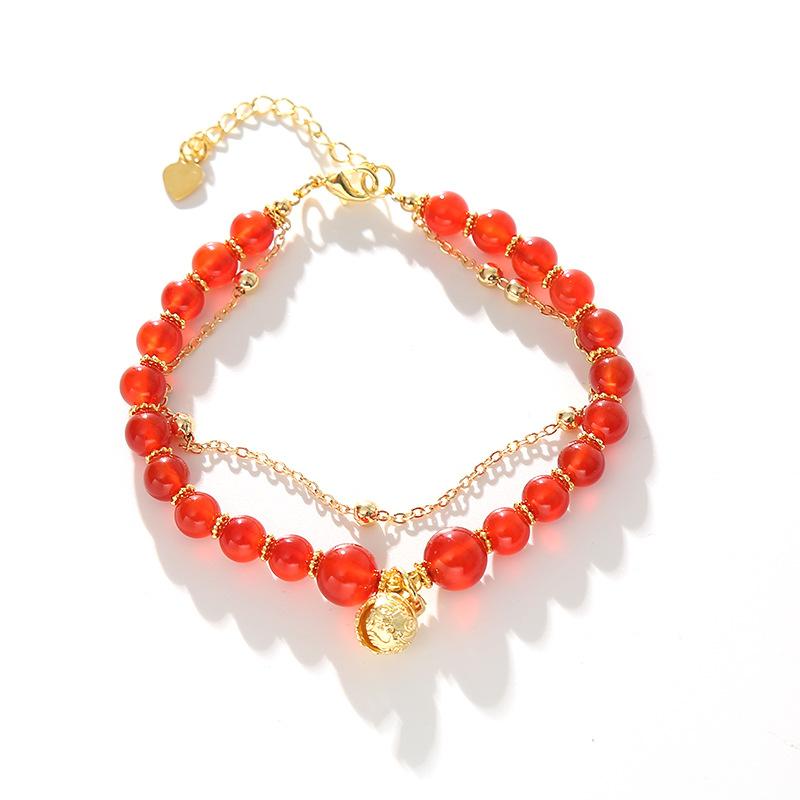 

Agate bell braceletfashion women daily jewelry gift красный