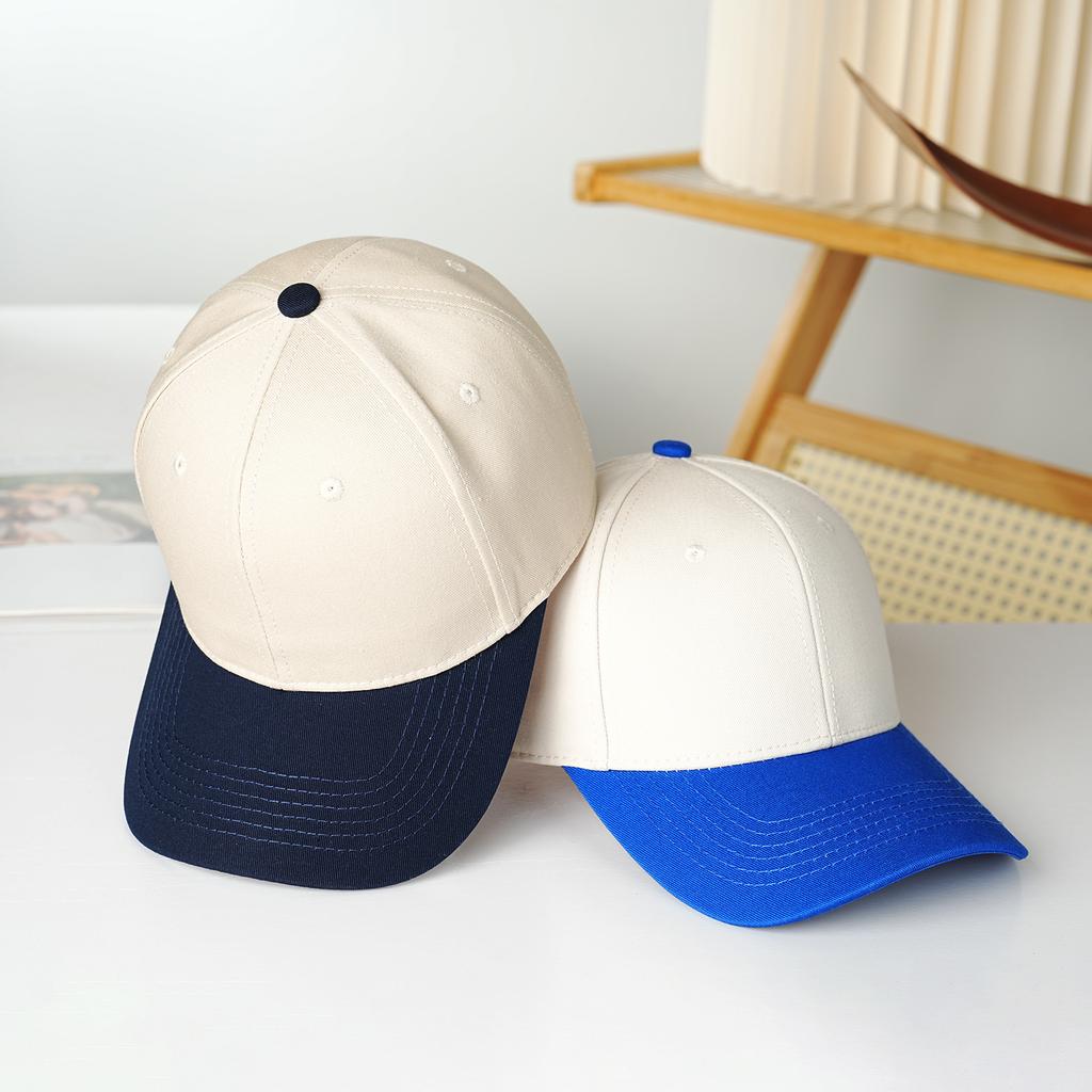 Baumwolle Hartschalen-Baseballkappe farblich passend Mode Pendler vielseitige Freizeitkappe Studentenmütze Outdoor-Baseballkappe