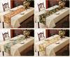 American Style Vintage Table Runner with Floral Jacquard Weave for Coffee Table Living Room Home Decoration Outdoor Picnic Mat