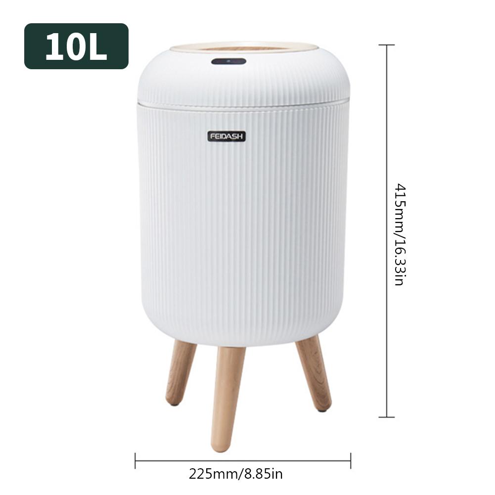9.5L/10L Automatic Sensor Kitchen Trash Bin with Lid Round Shape Non-slip Footbed One-Touch Constant Opening Dispenser for Home