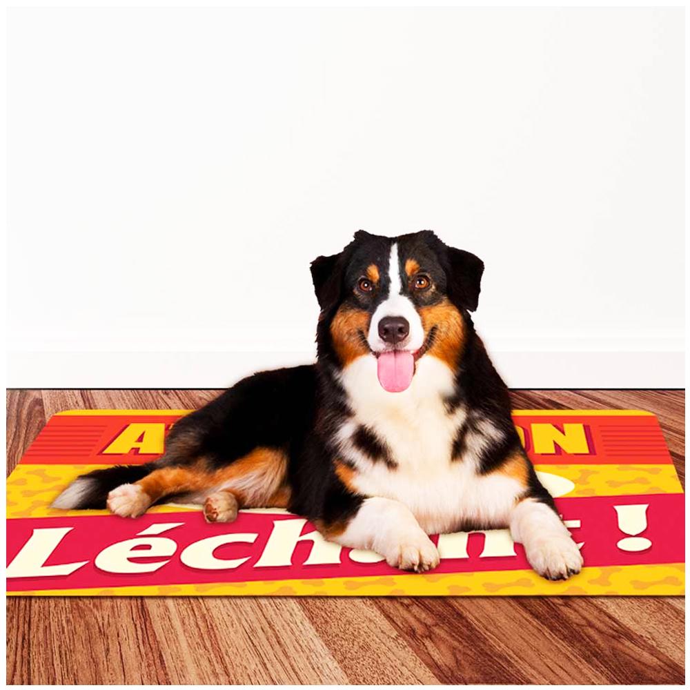 Les Trésors De Lily [Q2411] - Tapis Intérieur / voiture 'Messages' (Attention Chien Léchant ! ) - 80x60 cm