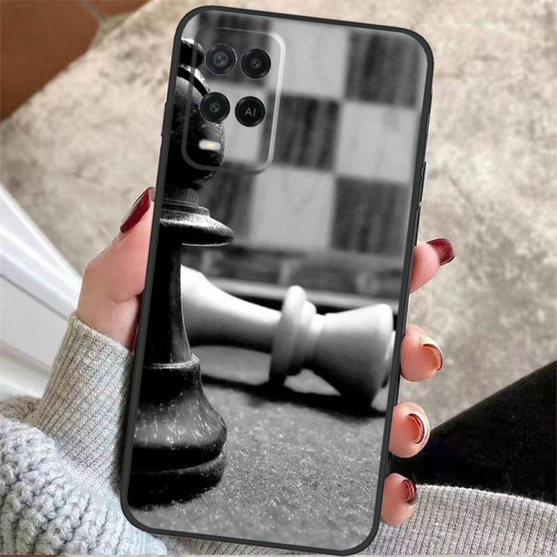 Chess Pieces Case For Oppo A5 Pro A38 A58 A78 A98 A54 A74 A94 A18 A57 A17 A77 A80 A60 A40 A96 A76 A16 A15