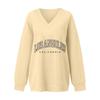 Women's Loose And Comfortable Letter V-neck Sportswear Long-sleeved Sweatshirt Daily Matching Clothes