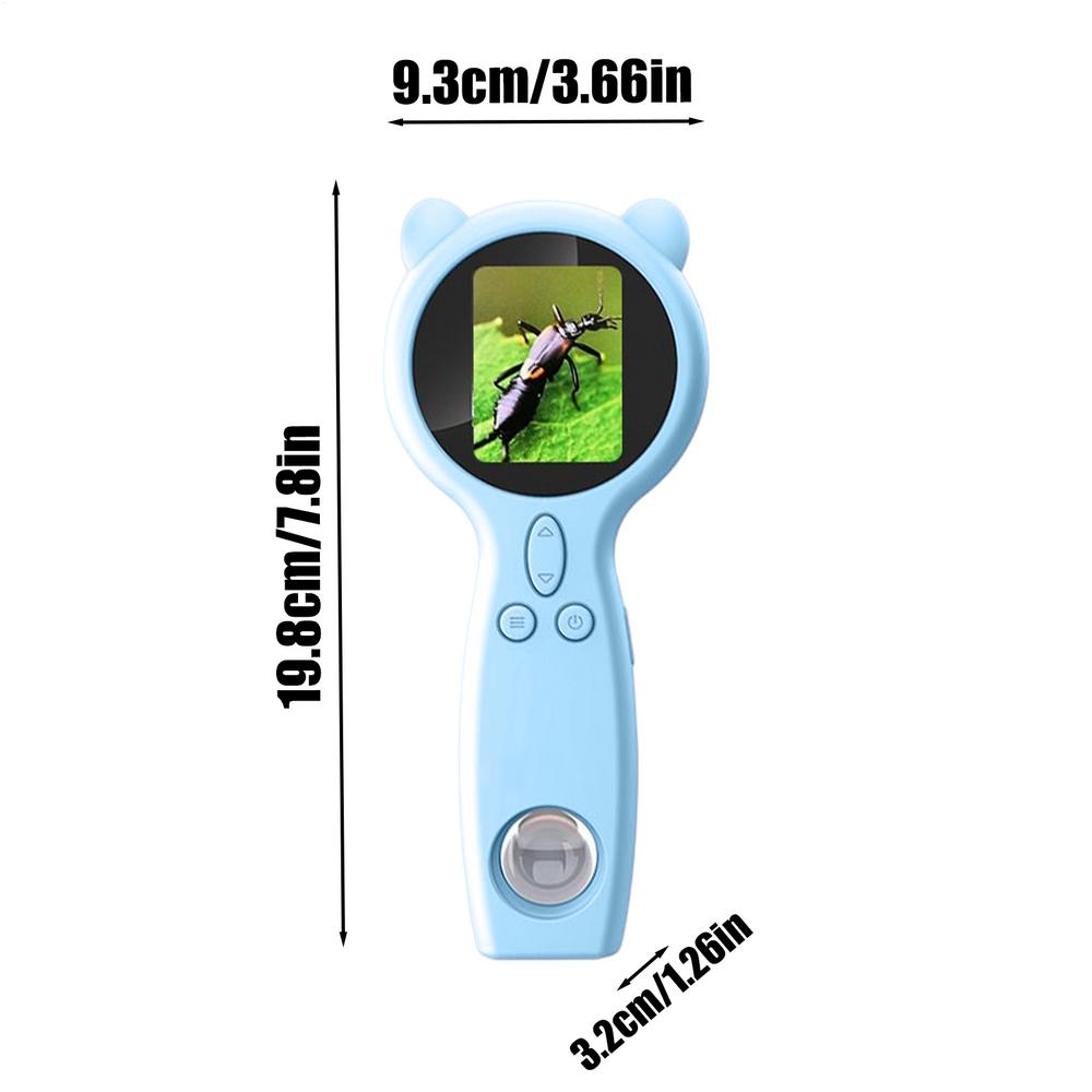 Portable Microscope For Kids 50X Portable Digital HD Magnifier Two Lens Multi-Functional Magnifying Glass Supports Photo And