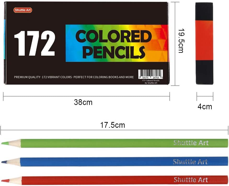 Shuttle Art Colored 172 Colored Color Pen Adult Coloring Metallic Illustration Paper For Kindergarten Entrance Gift Pencils, Colors, Oil-based