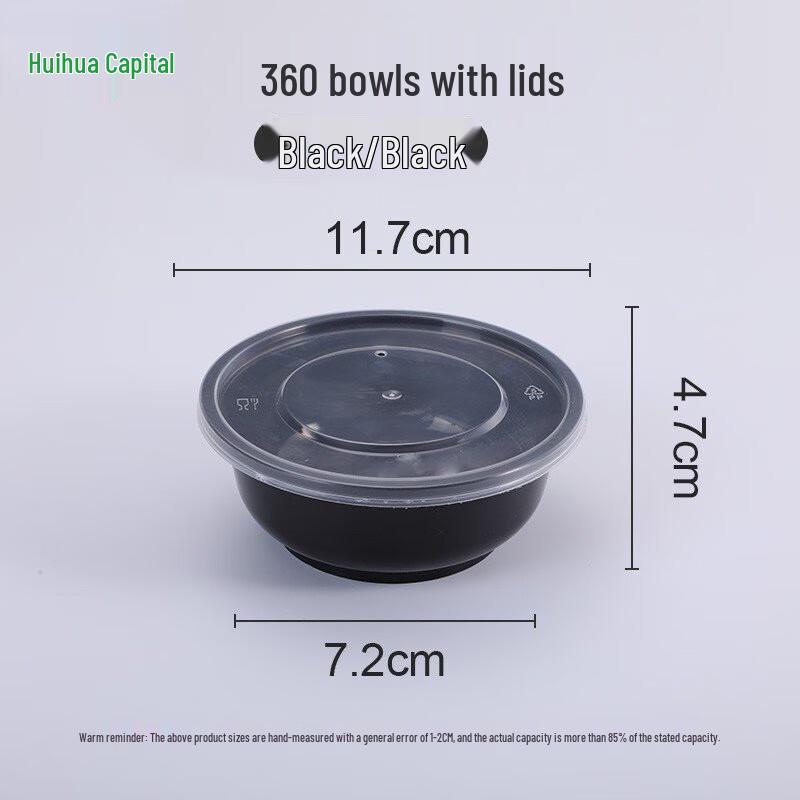 HUIHUADU Thickened Disposable Round Plastic Takeout Containers