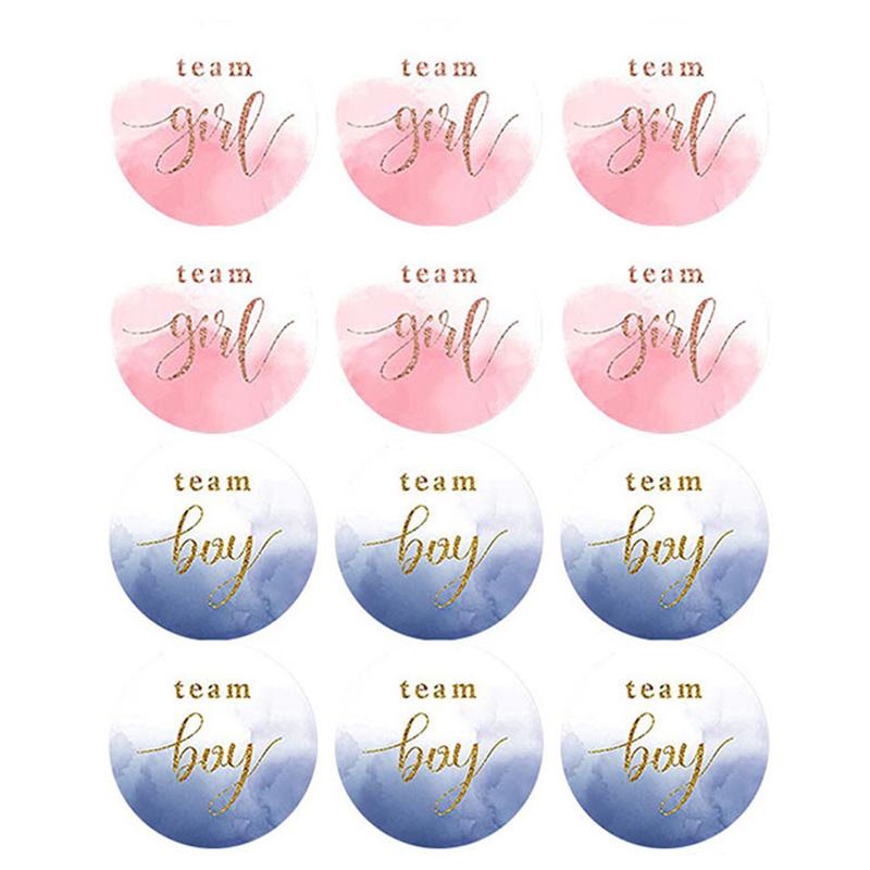 

5 Sheets (60Pcs) Team Boy Team Girl Sealing Sticker Gift Box Label for Gender Reveal Baby Shower Party Favors Decoration other