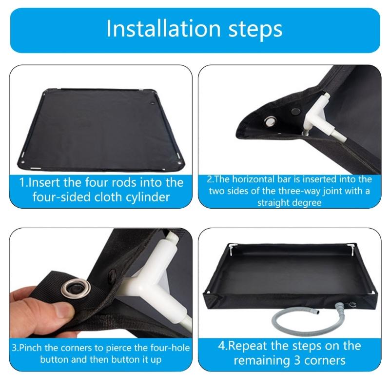 Durability Shower Basins with Detachable Drains Pipe Compacts Portables Shower Pan for Camping Beach Activity