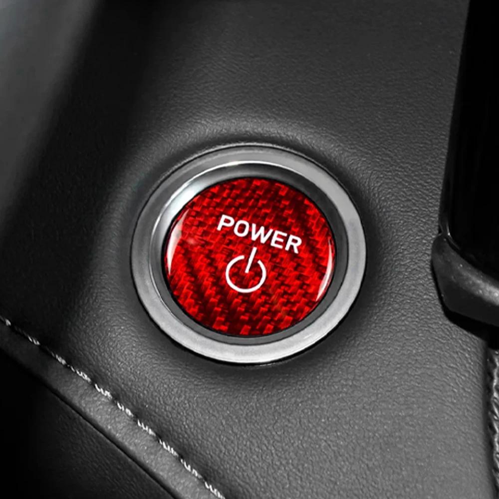 Real Carbon Fiber Car Engine Start Stop Button Interior Trim Cover For Toyota Prius CROWN KLUGER WILDLANDER Auto Accessories