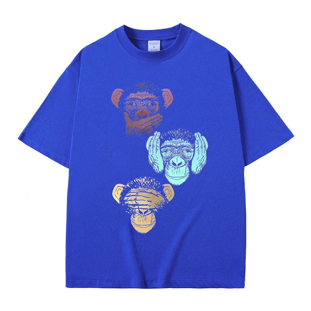 Funny Monkey Graphic Tshirts Men Women Casual Vintage Oversized Short Sleeve T Shirt Male Casual 100 Cotton Tshirt Streetwear