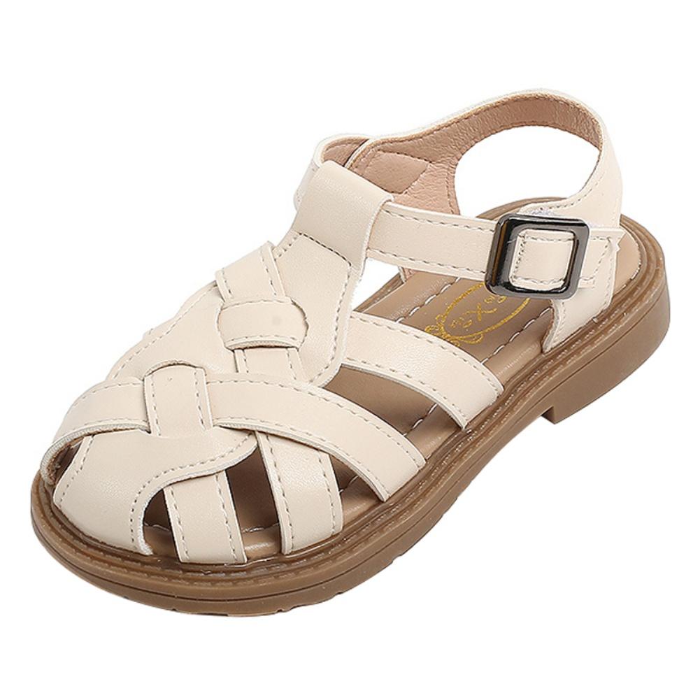 

Детские сандалии, летние детские сандалии для девочек, пляжная обувь для малышей, тканые полые сандалии принцессы, дышащая обувь 28