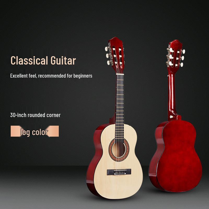 30-Inch Classical Guitar, All Linden Wood, Gloss Finish, Rounded Corners