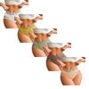 Women Seamless Mesh Hollow Out Letter Wide Waistband Sports Hip Lifting Underwear Five Pieces Set Comfortable Breathable Fabric
