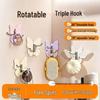 Rotating Three-Hook Butterfly Wall Hanger for Coats, Hats, and Clothes