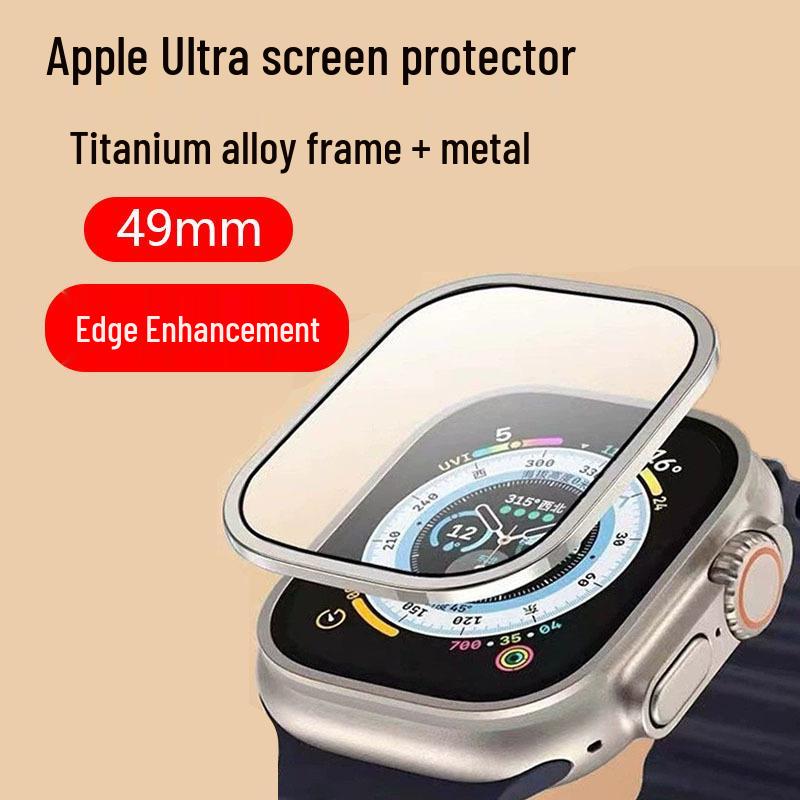 Apple Watch Ultra: 49mm Tempered Glass & Titanium Alloy Bezel Protective Film