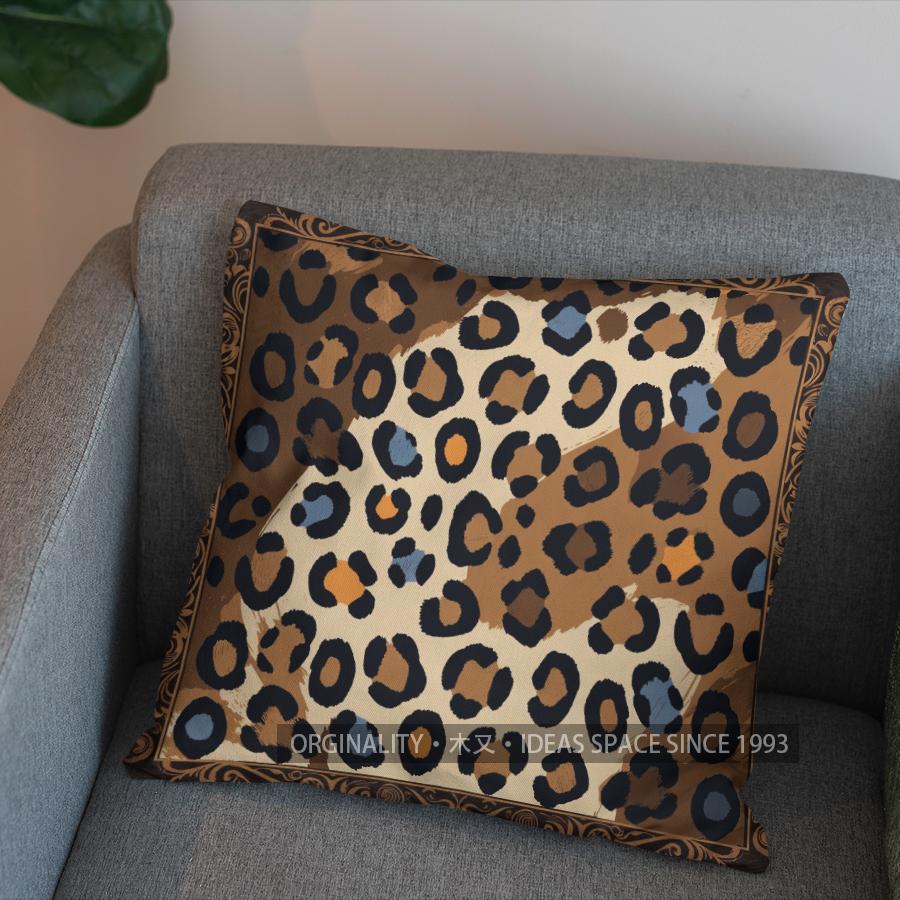 2D Colorful Leopard Art Pillow For Home Decor Pattern Cushion Cover Suitable For Sofa Bedroom Car Pillow Cover