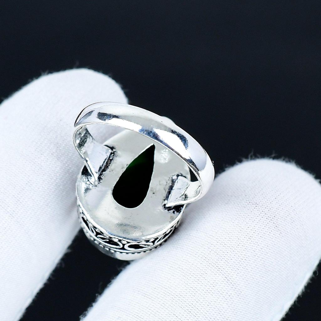 Green Tourmaline Gemstone Ring, 925 Sterling Silver Jewelry, Handmade Ring, Green Tourmaline Statement Silver Ring, Birthday Gifts For Birthday
