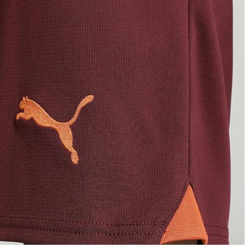 Puma 23/24 Season Manchester City Player Edition Solid Color Logo Elastic Football Pants Men bottoms Deep-Red 770478-05