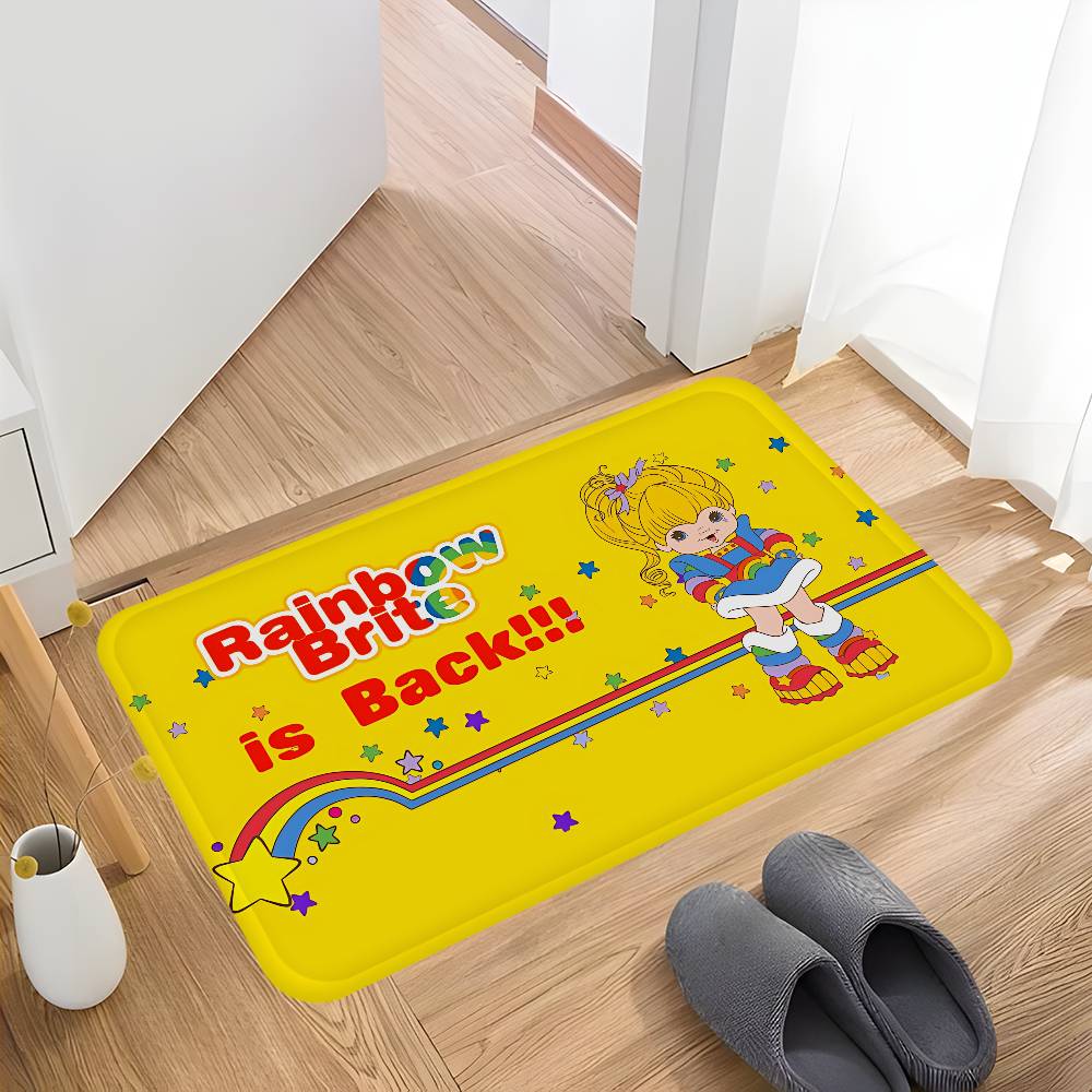 Rainbow Brite Anime Hallway Carpet Non-Slip Laundry Room Mat Laundry Decor Balcony Child Living Room Bedside Area Rugs
