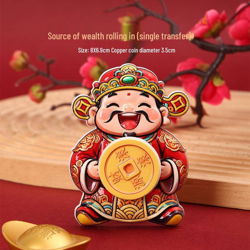 2026 Creative God of Wealth Rotating Magnet for New Year & Spring Festival Celebration