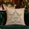 Christmas Vintage Santa Throw Pillow Covers Pattern Cushion Cover Suitable for Sofa Bedroom Car Pillow Cover