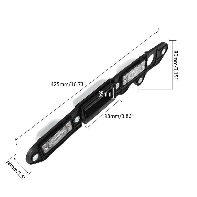 Rear Trunk Hatch Handle with Lamp, Tailgate Trim Lid Trunk Liftgate Release Pull Handle 1T0827574L 1TD827574A