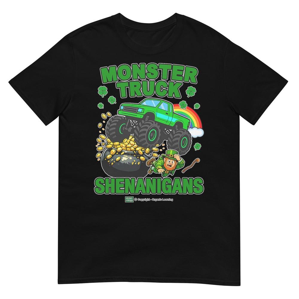 Monster Truck Shenanigans St Patricks Day Leprechaun Kids Tshirt S