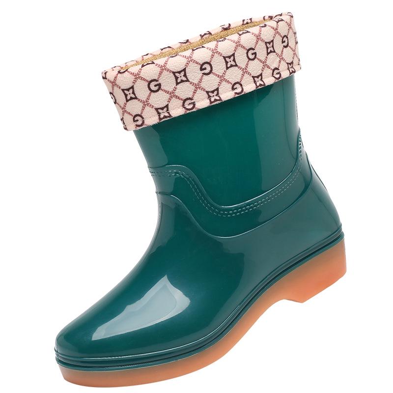 

Lutai Men s PVC High-Top Rain Boots - Wear-Resistant, Cold-Proof, Plus Velvet, Thickened for Construction and Car Wash. 37