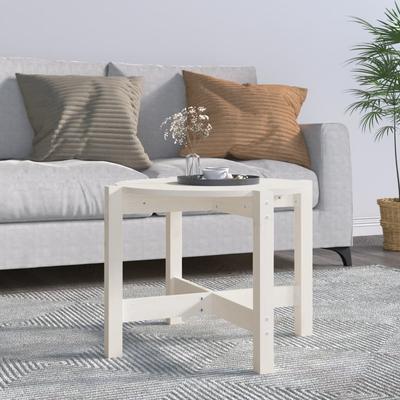 Vidaxl Couchtisch, Weiß, Ø 62,5X45 Cm, Massives Kiefernholz