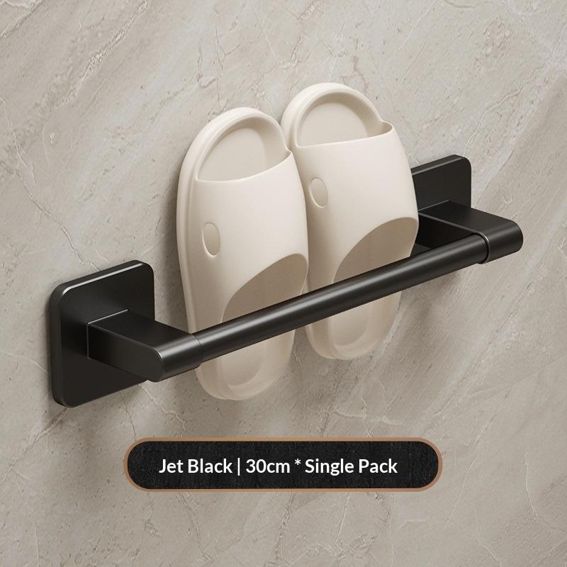 

Two Layer Punch-Free Towels Holder Bar Bathroom Storage Rack Towel Rack Organizer Wall-Mounted Towel Shelf One Layer Blcak 30cm