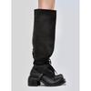Cowhide version~ niche design fashionable long boots women's retro babes pile boots thick heel knight boots look thin