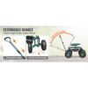 SucceBuy Garden Cart Rolling Workseat with Wheels Gardening Stool for Planting 360Degree Swivel Seat Wagon Scooter with Steering