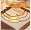 Gold Plated Customzied ID Bracelet Baby Gift, Personalized Figaro Chain Name Bracelets For Kids Newborn Toddler Child Girl Boy