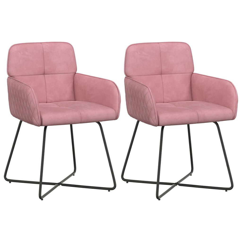 Dining Chairs 2 Pcs Velvet Pink 59 X 56.5 X 86 Cm