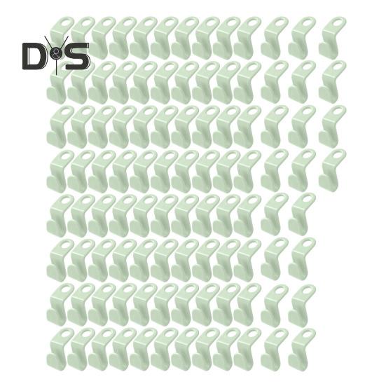 100 шт крючки для вешалок для одежды с гладкими краями без заусенцев многоцелевые экономящие место вешалки для одежды пластиковые зажимы зелёный 876₽