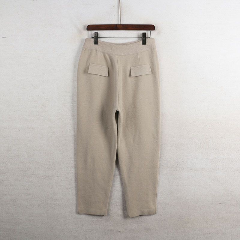 Sunshine House Fall and Winter Women's Clothing Loose Thick Wool Cropped Harem Pants Winter Baggy Pants Skinny Pants Knitted Trousers