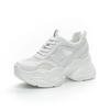 Autumn New Slope Heel Muffin Thick-soled White Shoes Casual and Thin Inner Height Increase Small Women's Shoes Tide